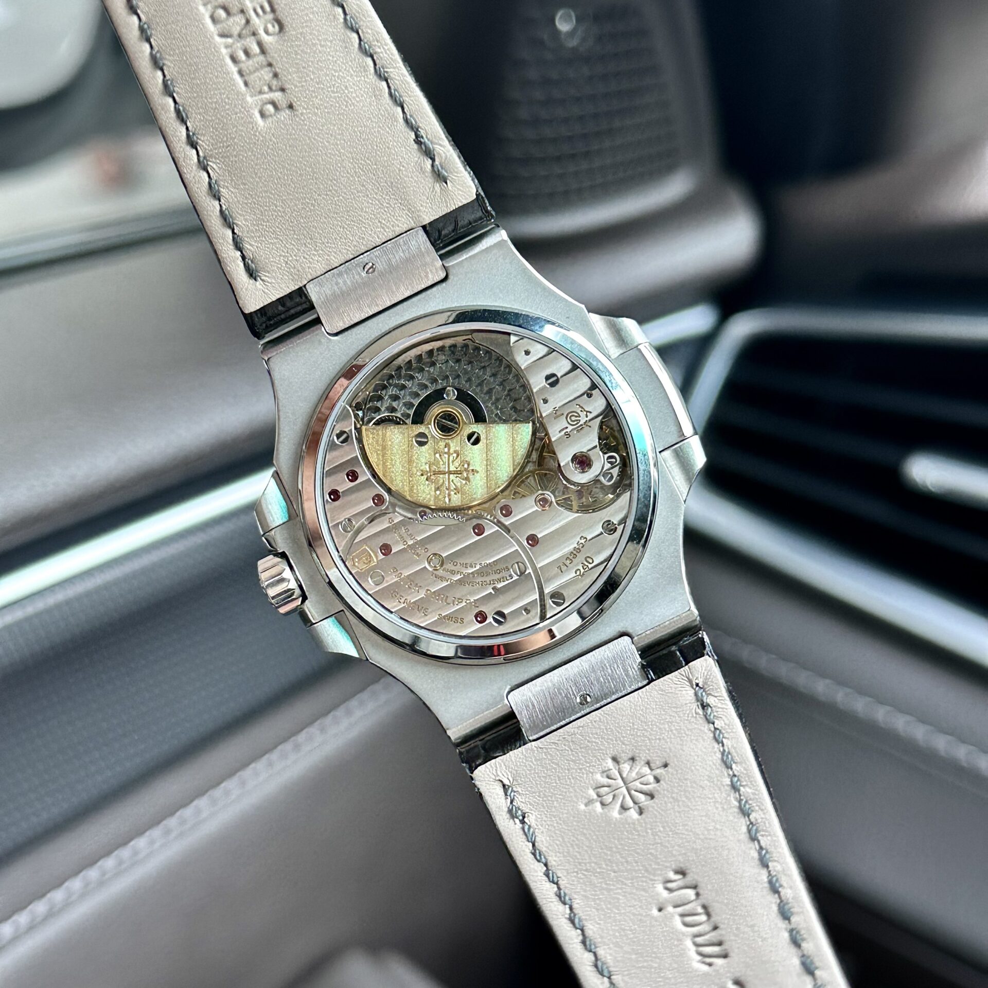 Patek Philippe Nautilus 5724G Replica Watch Grey Dial With Stone Bezel 40mm