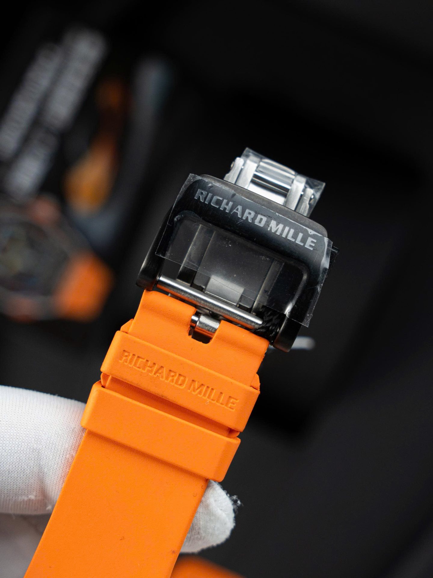 Richard Mille RM65-01 Replica Watches Orange Rubber Strap 44.5×49.9mm