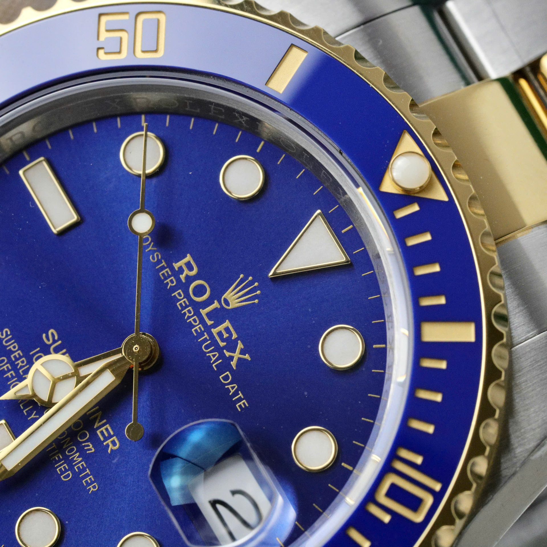 Rolex Submariner Dial Blue Copies Watches Gold Wrapped Custom 40mm