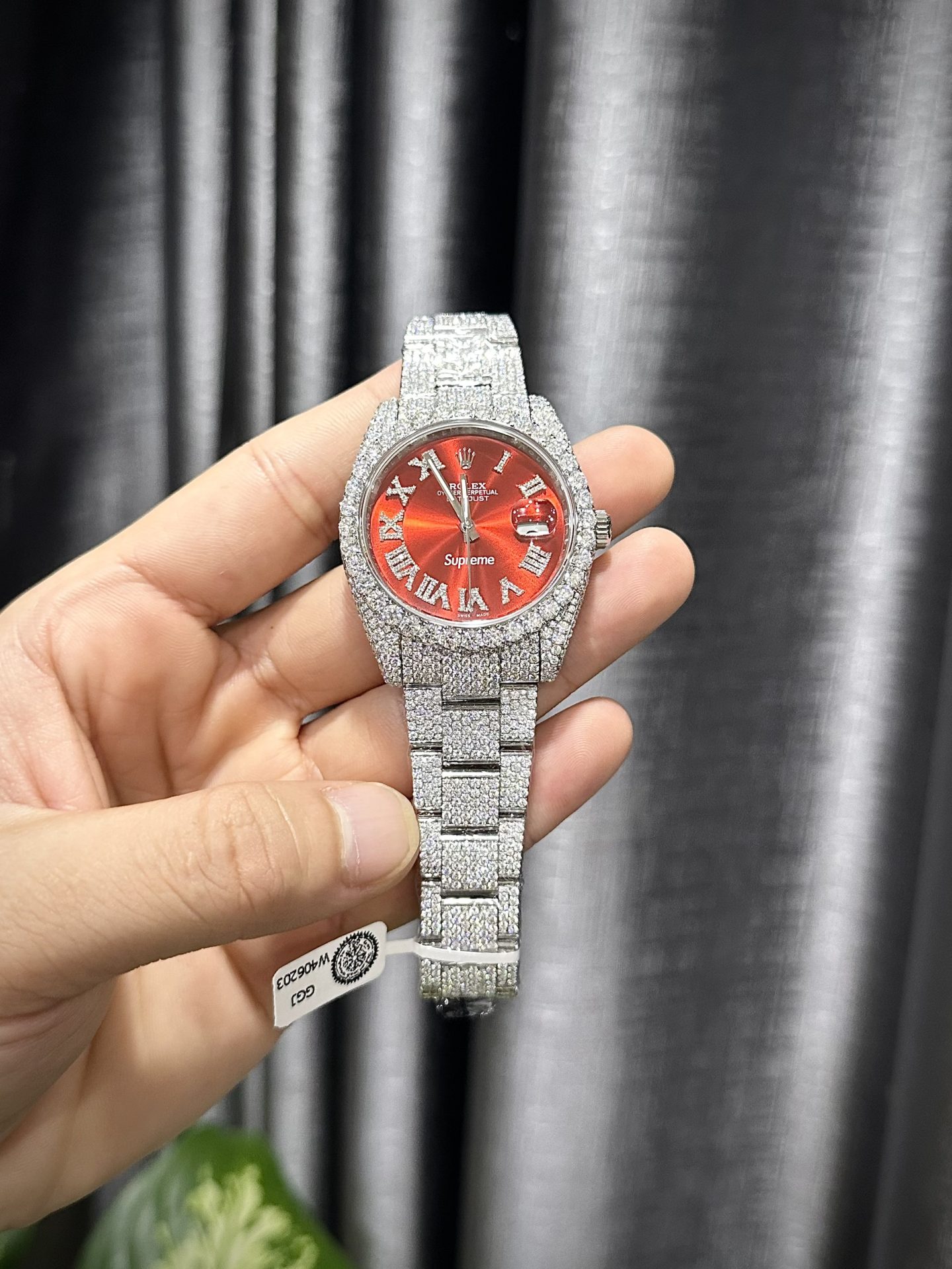 Rolex Replica 1:1 Watch DateJust Supreme Full Diamond Moissanite Hong Kong 41mm