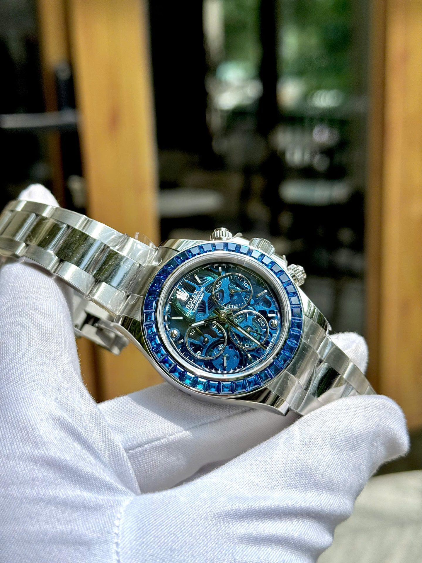 Rolex Luxury Replica Watches Daytona Arolla Challenge Blue Stone Automatic Swis Movmenet 40mm