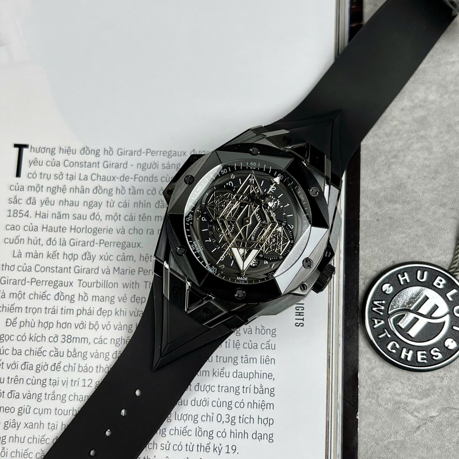 Hublot Best Copies Watches Big Bang Sang Bleu II Black Ceramic BBF Factory 45mm