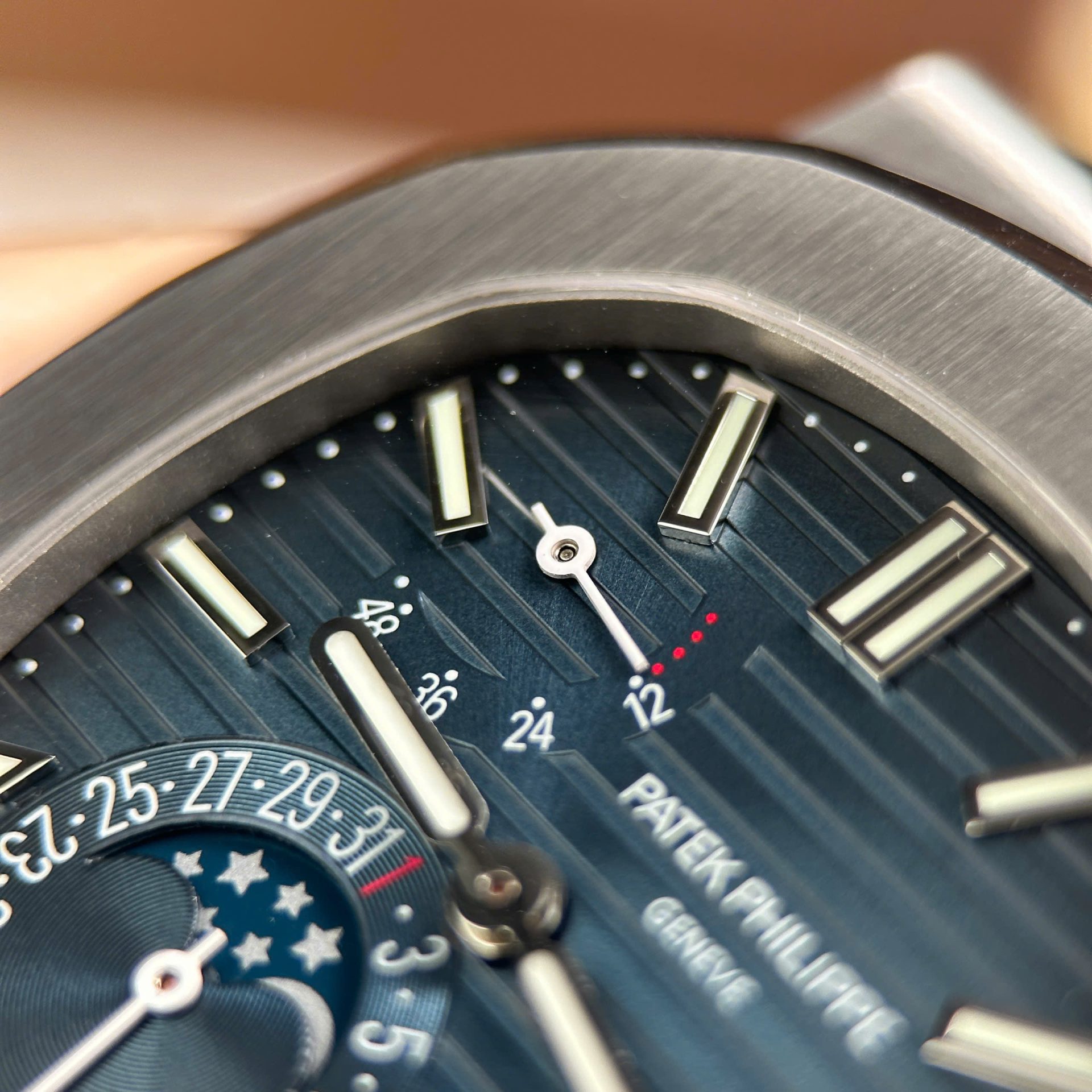Patek Philippe Nautilus 5712 Copies Watches Blue Dial Leather Strap PPF Factory Version 3 40mm