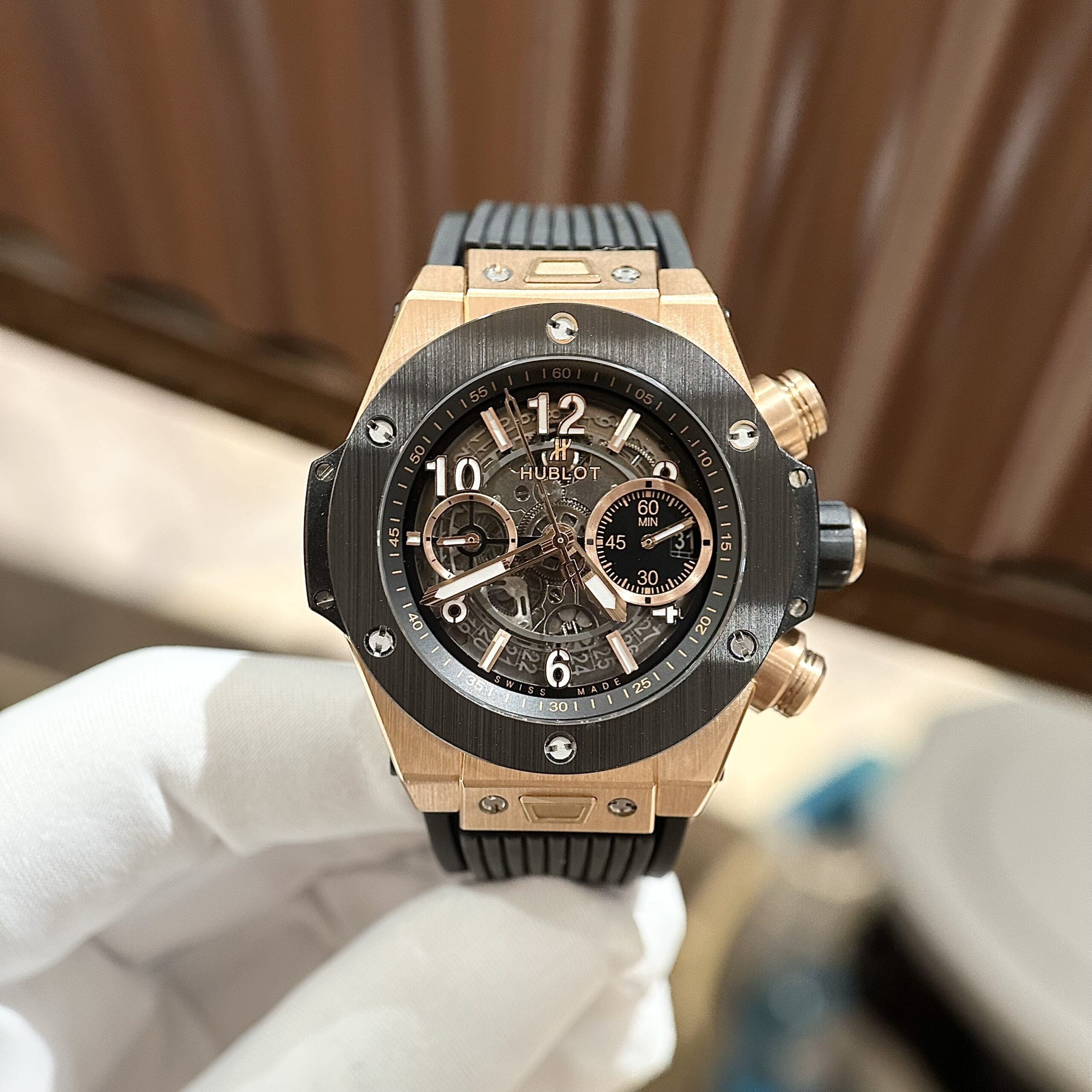 Hublot Replica 1:1 Watch Big Bang Unico King Gold Demi Black BBF Factory 44mm