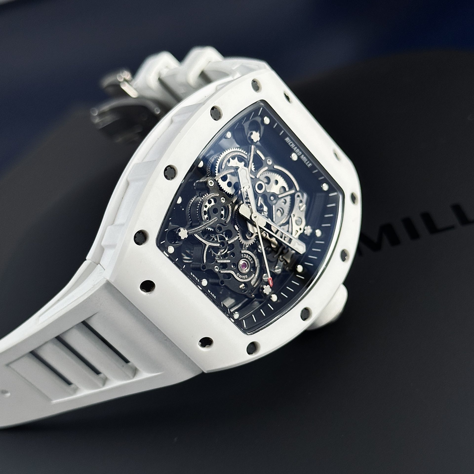 Richard Mille Rep 1:1 Watch RM055 Ceramic Bubba Watson White Factory BBR 45mm