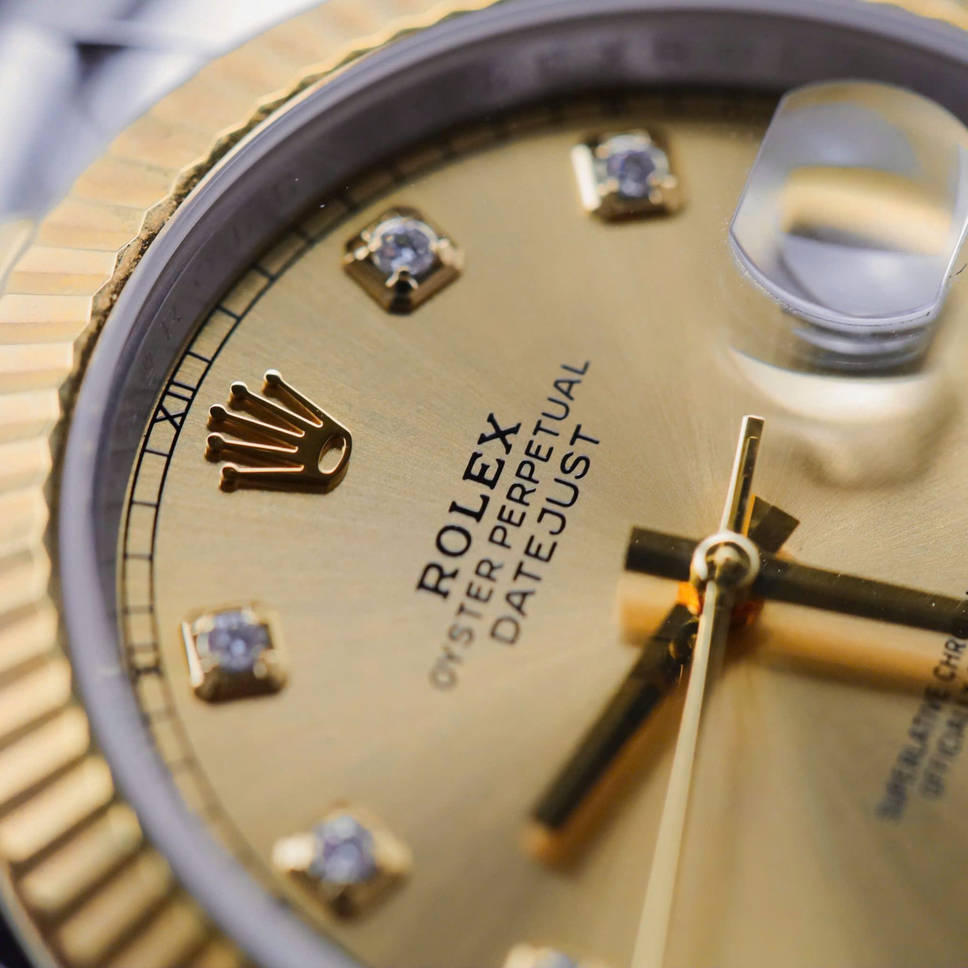 Rolex DateJust Copies Watches Yellow Champagne Dial Moissanite Diamonds Clean Factory 41mm