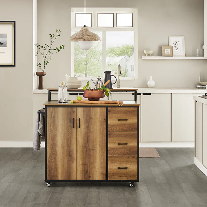 Cordoco | Küchenwagen mit Arbeitsplatte | Kücheninsel | Küchenschrank | KNL02-PF