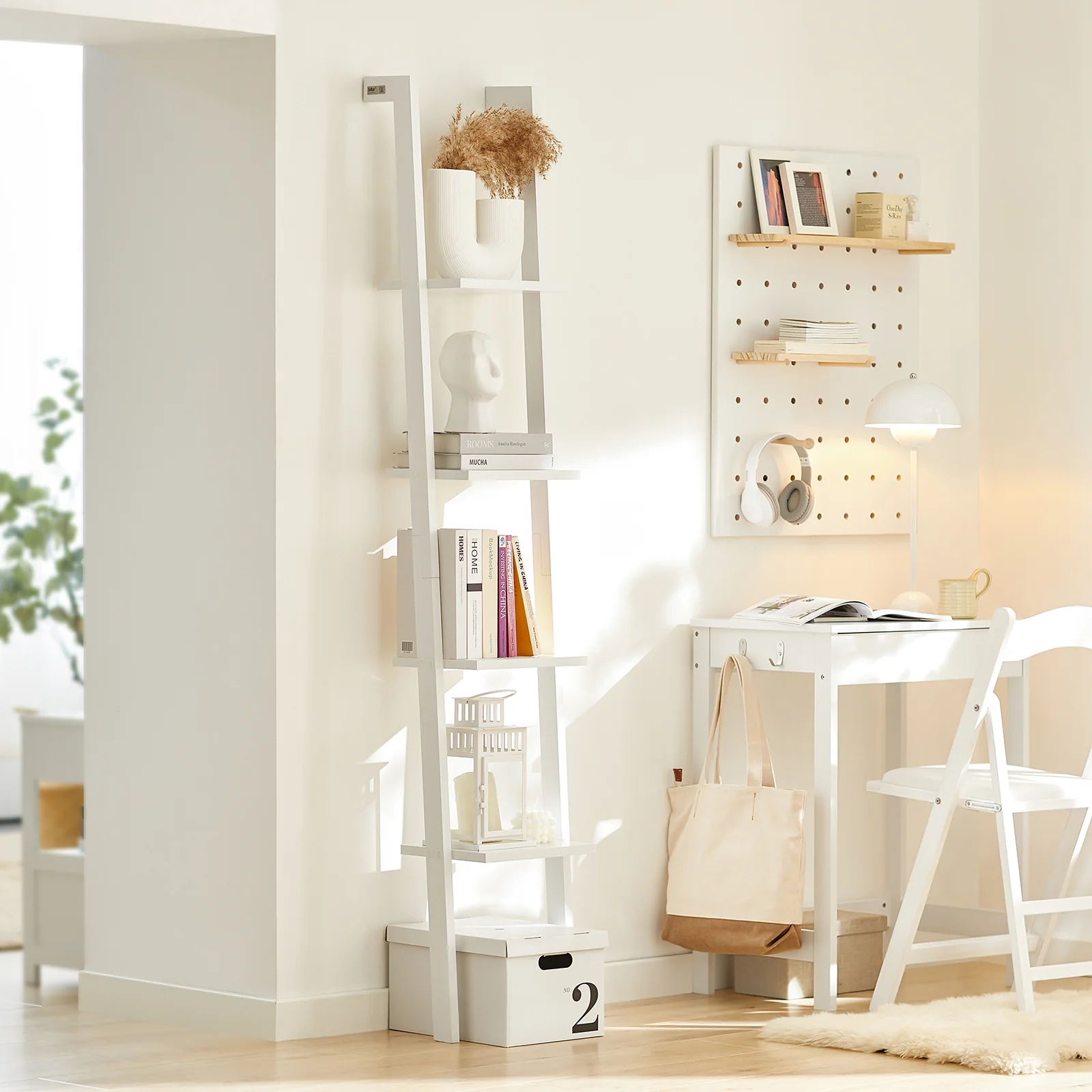 Cordoco | Leiterregal | Treppenregal | Badregal Weiß | FRG15-W