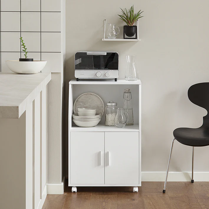 Cordoco | Getränkewagen | Küchenschrank | Mikrowellenschrank Weiß | FRG241-W