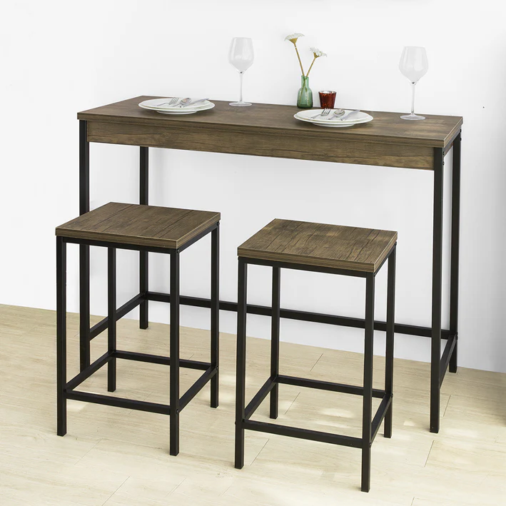 Cordoco | Bartisch mit 2 Hockern | Bartisch set | 3-teilig | OGT30-N