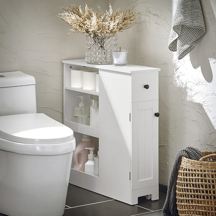 Cordoco | Nischenregal| Küchenregal | Rollwagen | Badmöbel | Weiß | BZR106-W