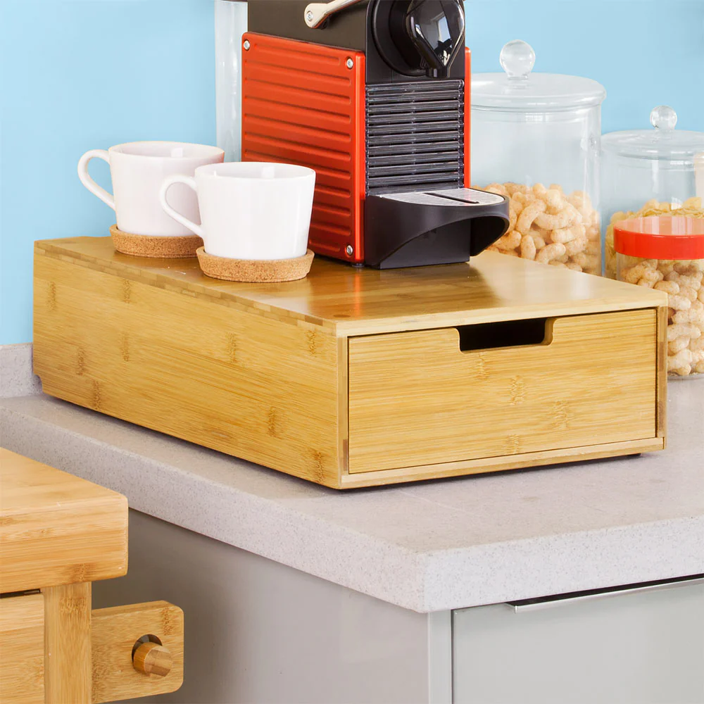 Cordoco | Kaffeekapsel Box | Kapselspender | Aufbewahrungsbox Bambus | FRG83-N