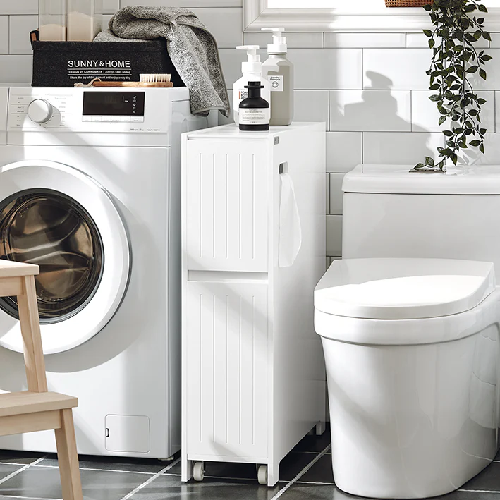 Cordoco | Nischenregal | Küchenregal | Rollwagen | Badmöbel | Weiß | BZR111-W