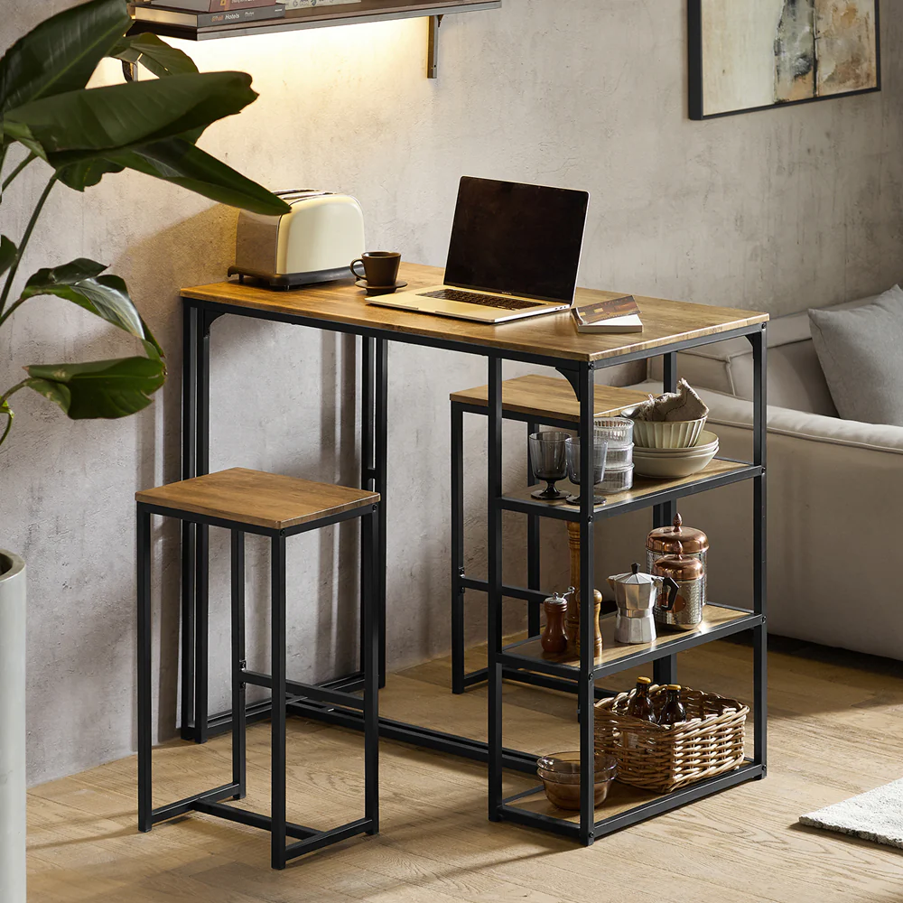 Cordoco | Bartisch mit 2 Stühlen | Bartisch set | 3-teilig | OGT43-F