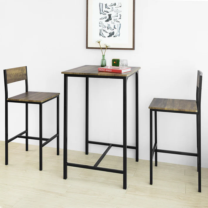 Cordoco | Bartisch mit 2 Barhocker | Bartisch set | 3-teilig | OGT27-N