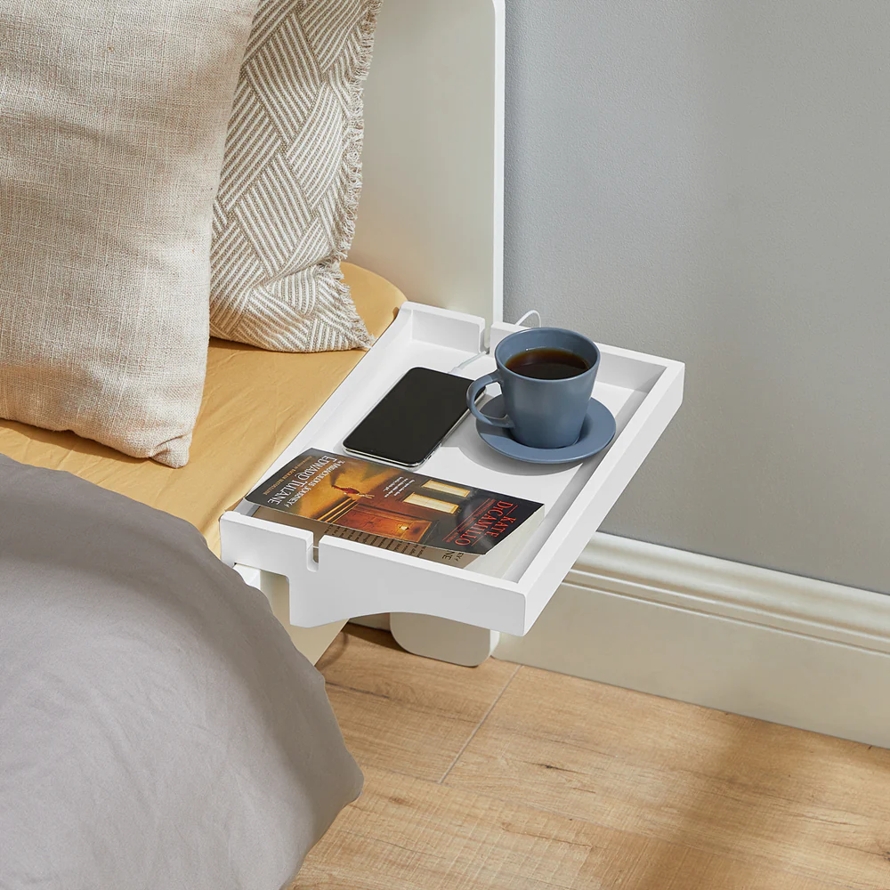 Cordoco | Bettablage | mit Kabelführung | Nachttisch Bambus | NKD01-W