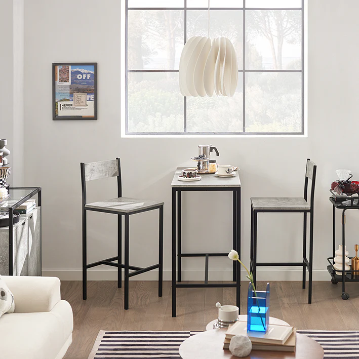 Cordoco | Bartisch mit 2 Hockern | Bartisch set | 3-teilig | OGT03-HG