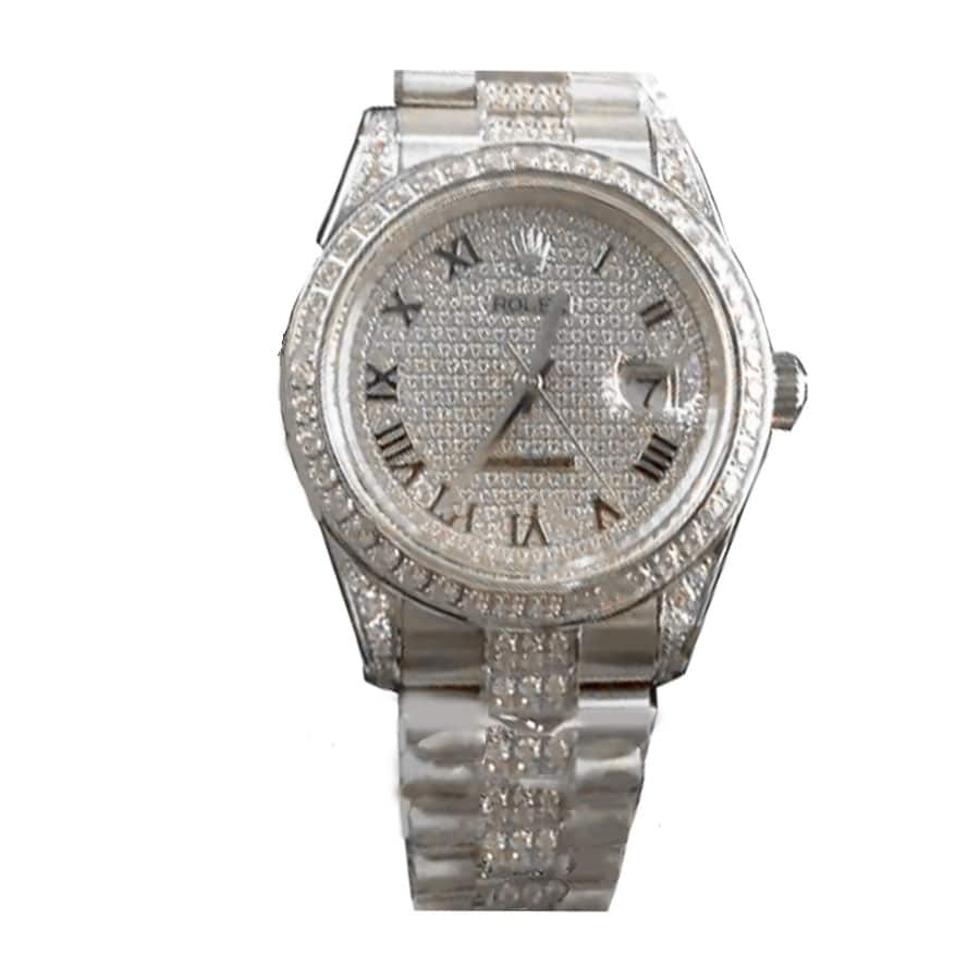 Rolex Datejust 116622 White Gold Diamond Dial Iced Out Replica