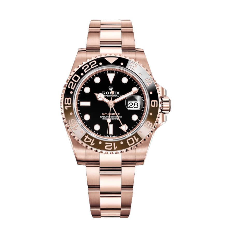 Rolex GMT-Master II 126715CHNR-0001 Rose Gold Automatic Black Dial Oyster Replica 40MM