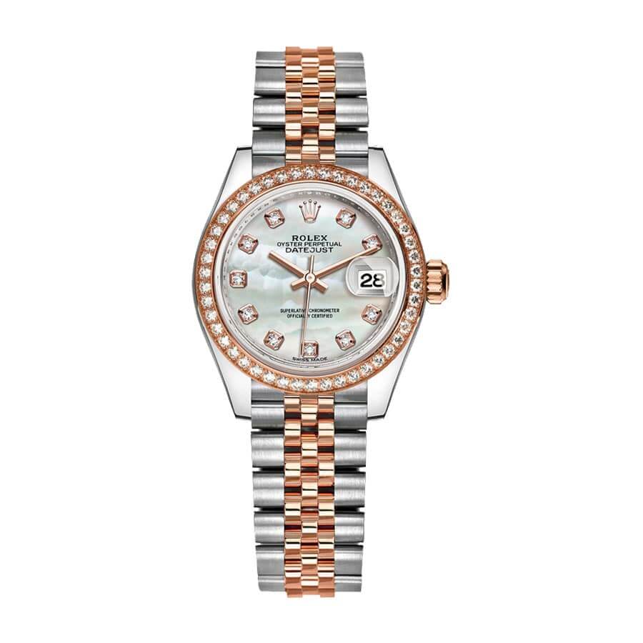 Rolex Datejust 279381RBR Everose Gold Sundust With Diamond Dial Replica 28MM