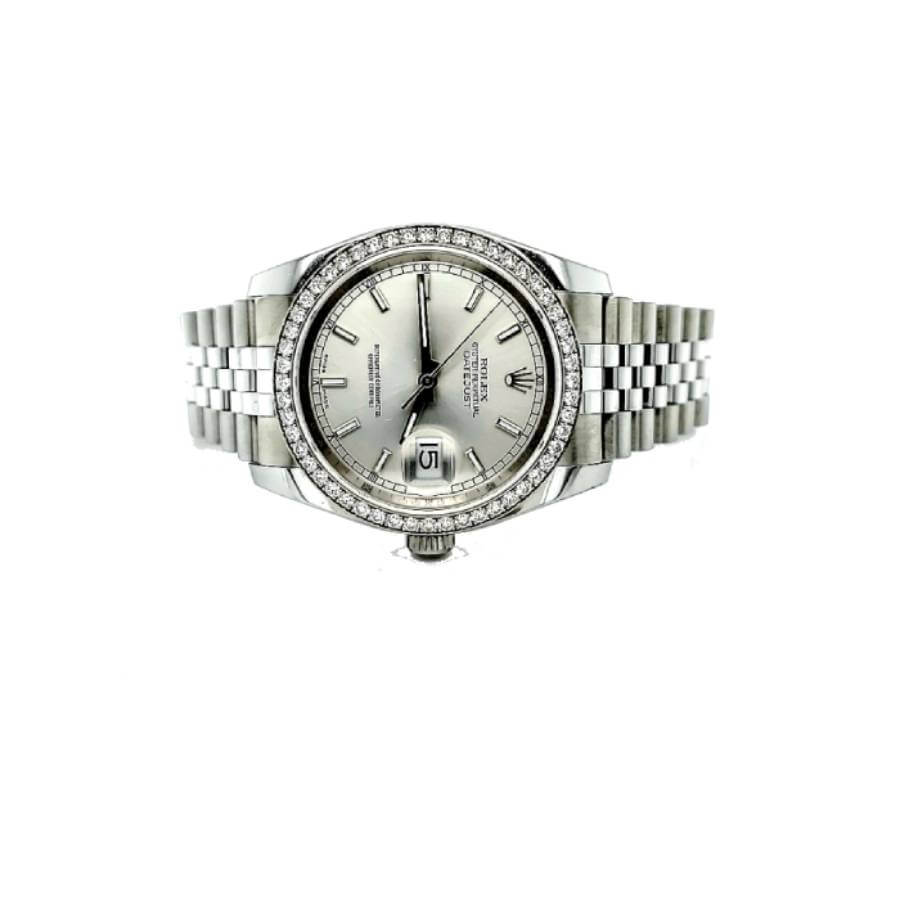 Rolex Datejust 116284 Diamond Bezel Silver Dial Replica
