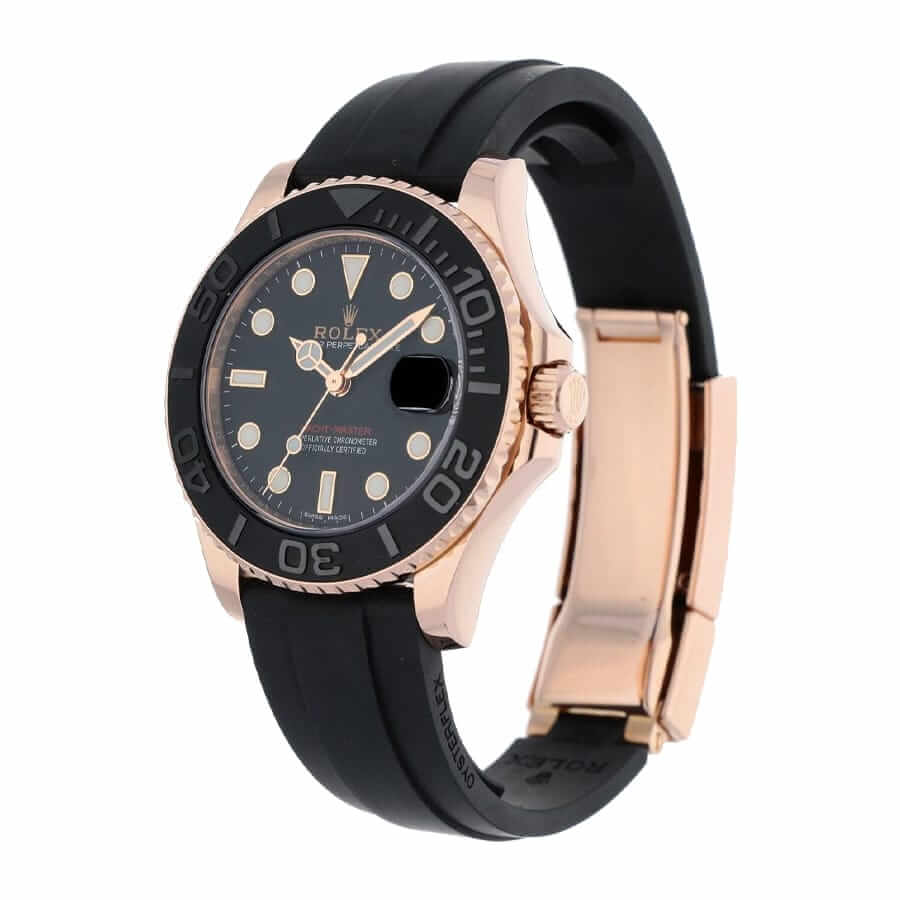 Rolex Yacht-Master 40 116655 SATS Rose Gold Automatic Rubber Black Dial Replica 40MM