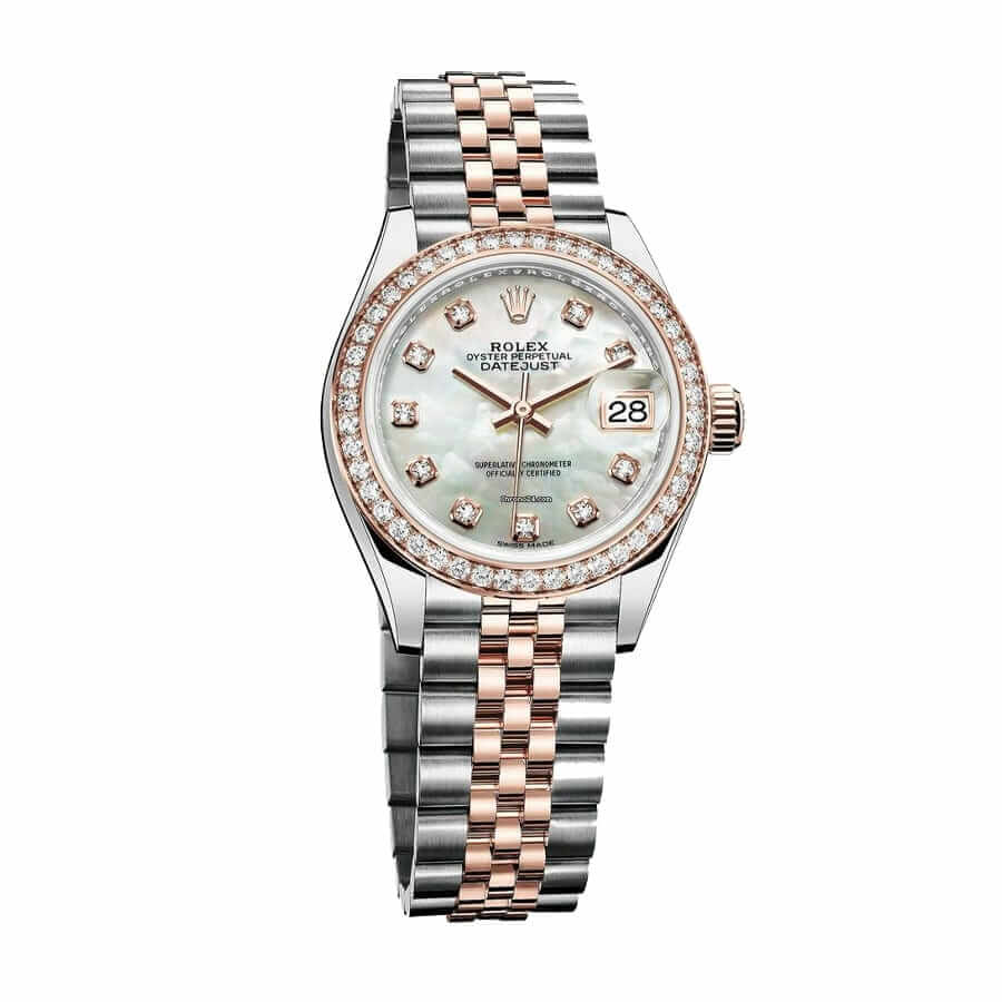 Rolex Datejust 279381RBR Everose Gold Sundust With Diamond Dial Replica 28MM