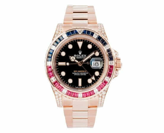 Rolex GMT-Master II 126755SARU Diamond Bezel Black Dial Replica