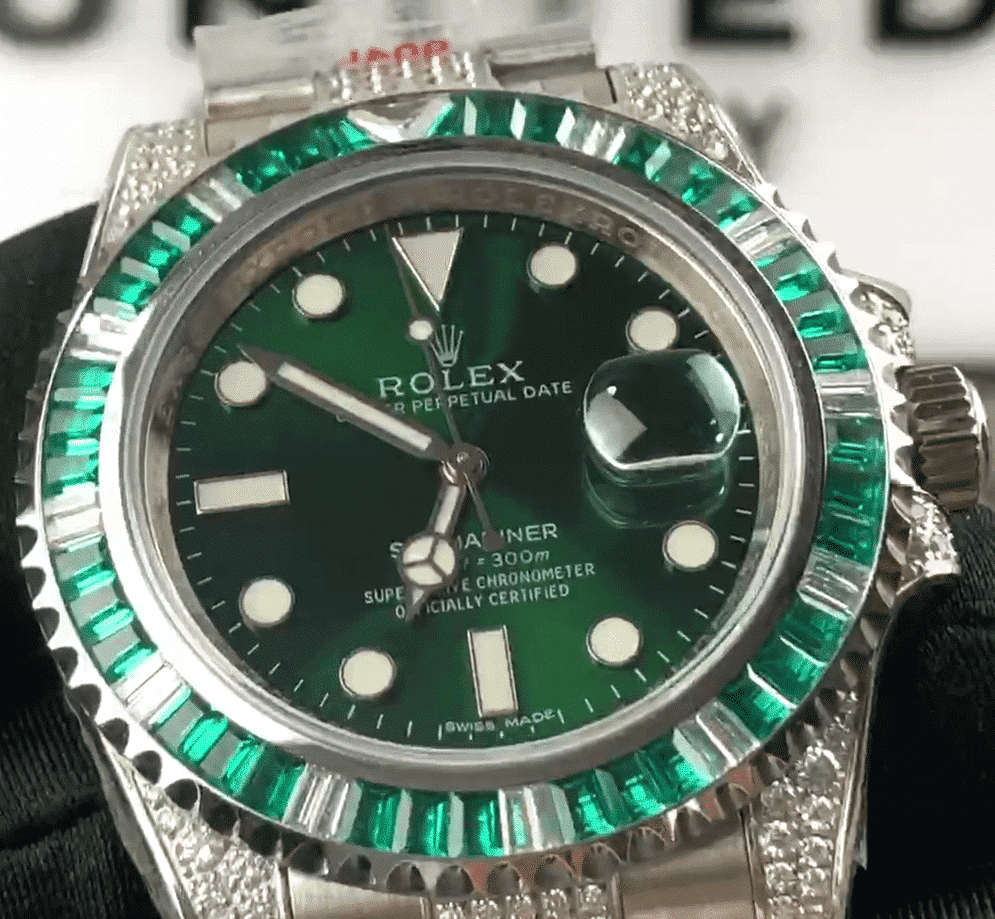 Rolex Submariner Hulk 116610LV Diamond Green Dial Iced Out Replica