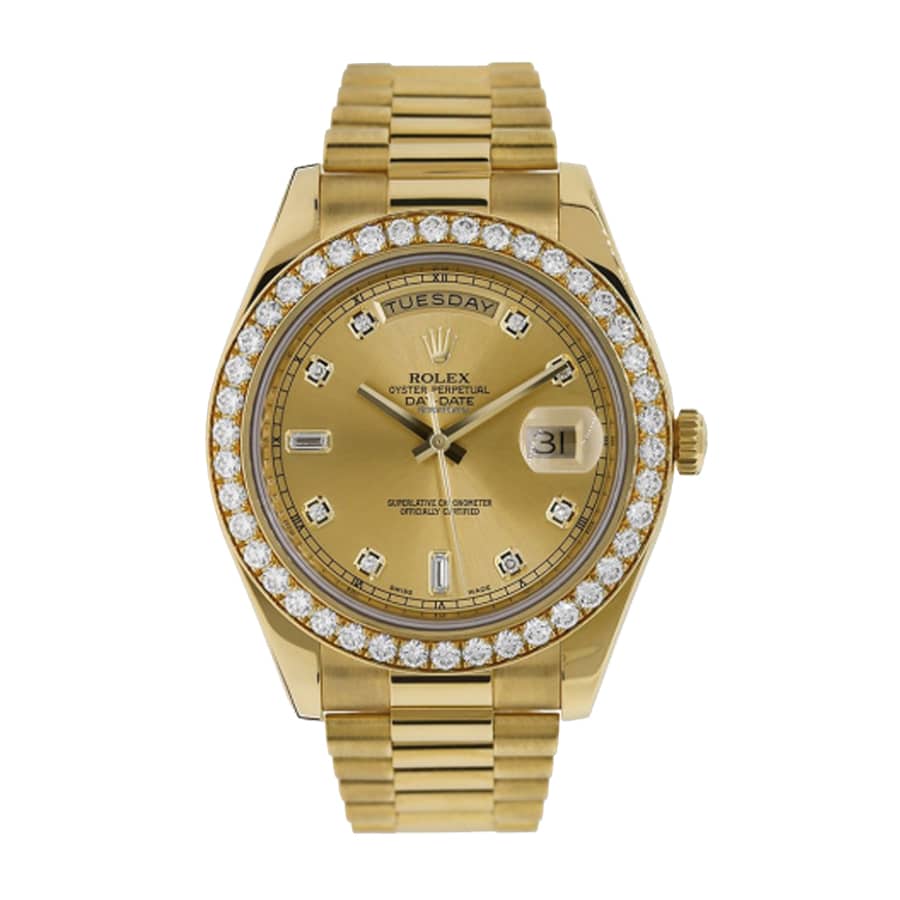 Rolex Day-Date 228348 Diamonds Gold Dial Replica 41MM