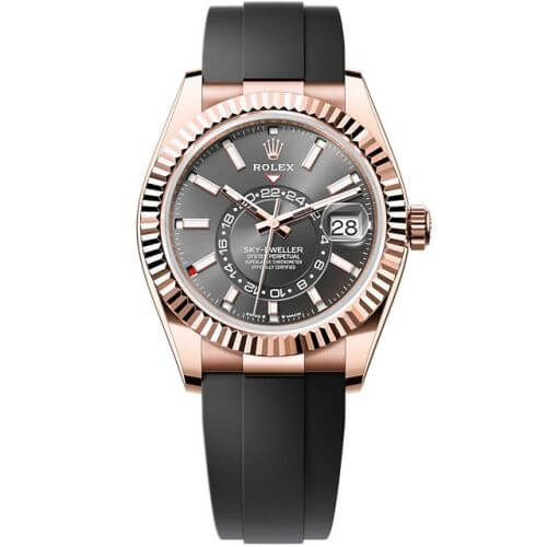Rolex Sky-Dweller 326935-0007 SRO Automatic Everose Rhodium Dial Rubber Strap Replica