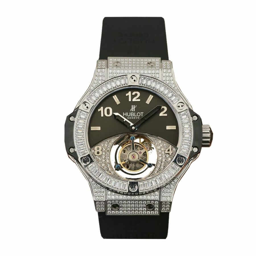 Hublot With Diamonds Black Replica 45MM