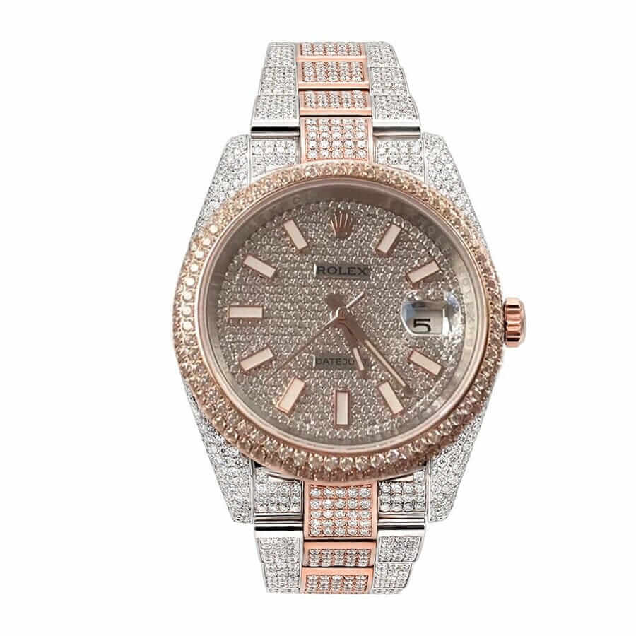 Rolex Datejust Two Tone Jubilee Fully Iced Out 126303 Replica 41MM