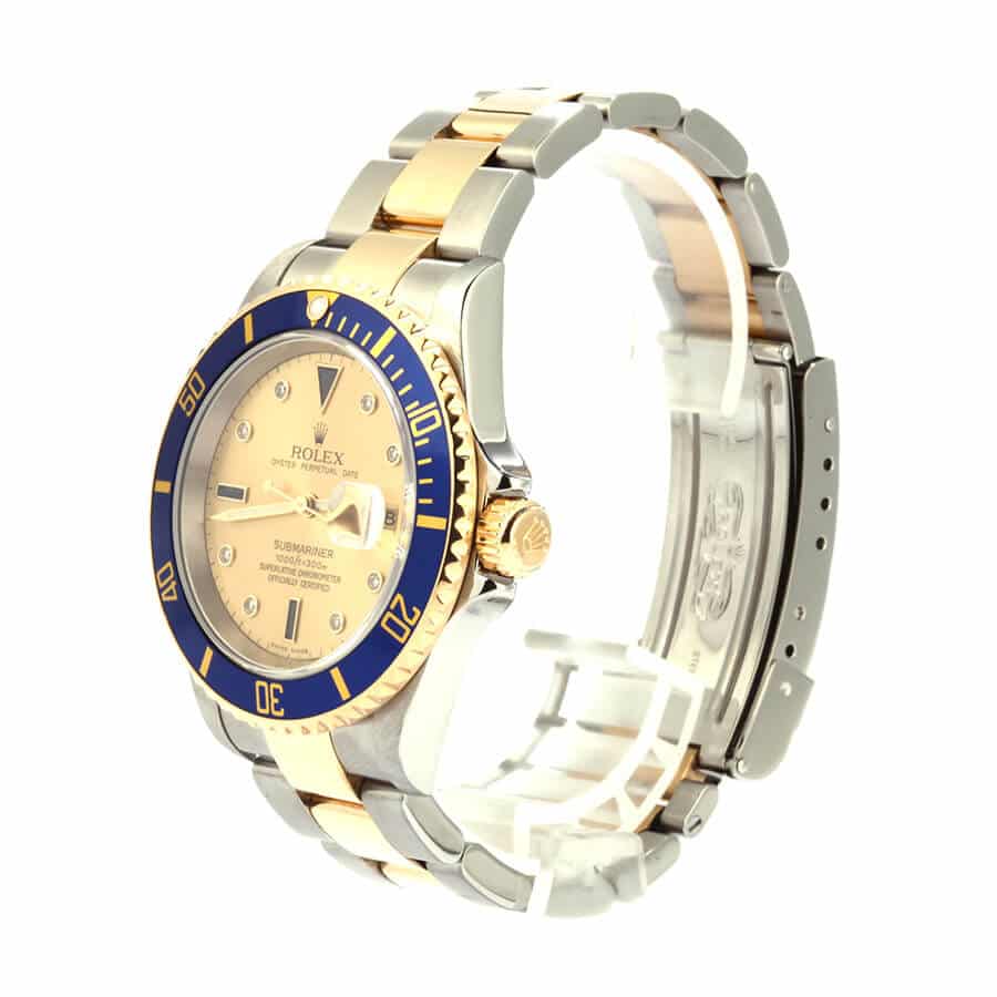 Rolex Submariner Serti Two Tone Stainless Steel Gold Diamond 16613 Replica 40MM
