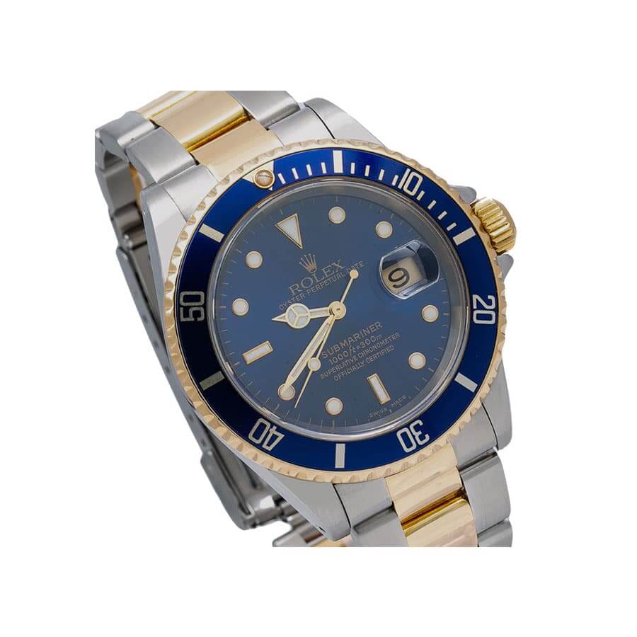 Rolex Submariner Date Two Tone Blue Dial 16613 Replica