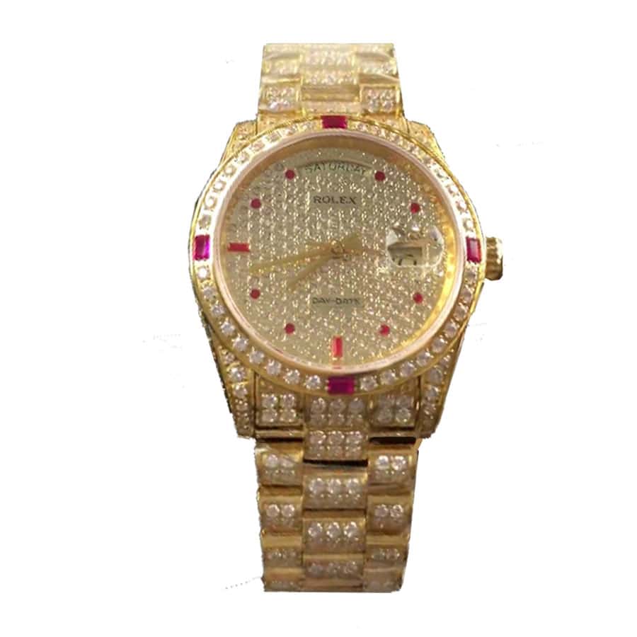 Rolex Datejust 116625 Yellow Gold Diamond Dial Iced Out Replica 41MM