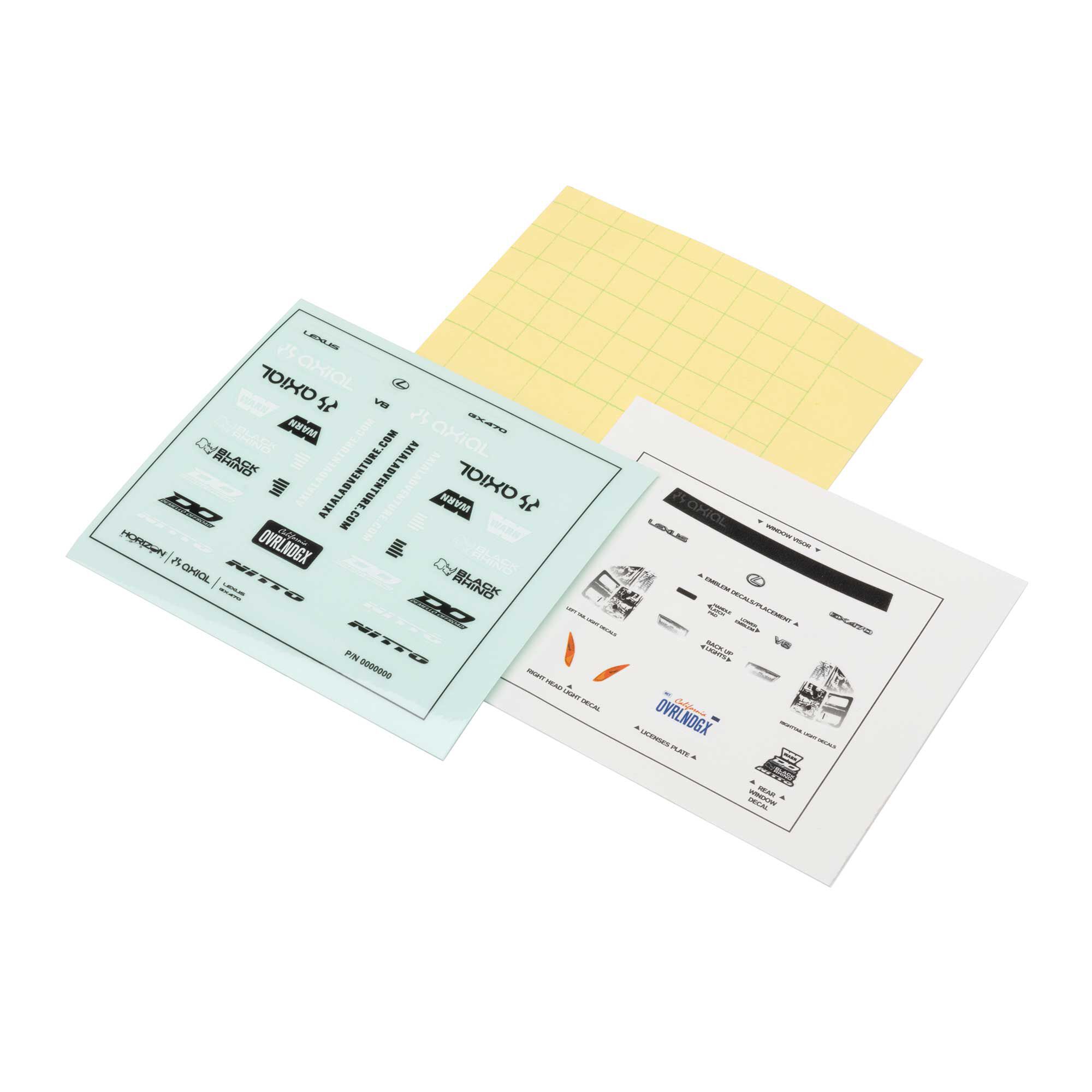 Axial Decal Sheet: SCX24 Lexus GX 470