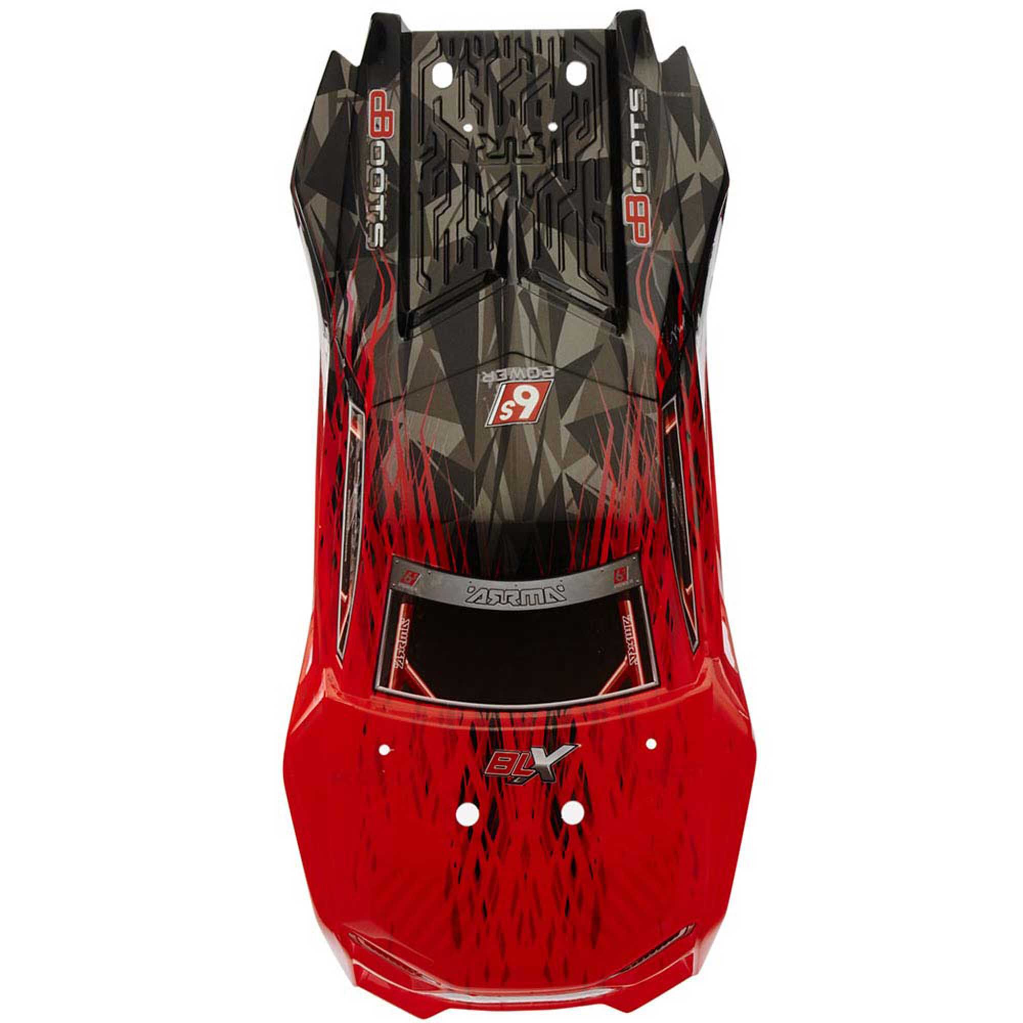ARRMA 1/8 Painted Body with Decals, Red/Black: Talion 6S BLX