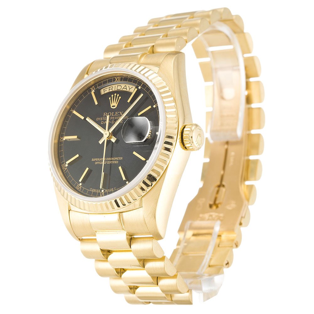 Replica Rolex Day-Date 36mm Black Dial 18038