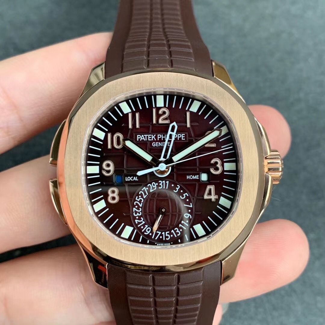 Patek Philippe Aquanaut Travel Time Brown Dial Rose Gold 5164R-001