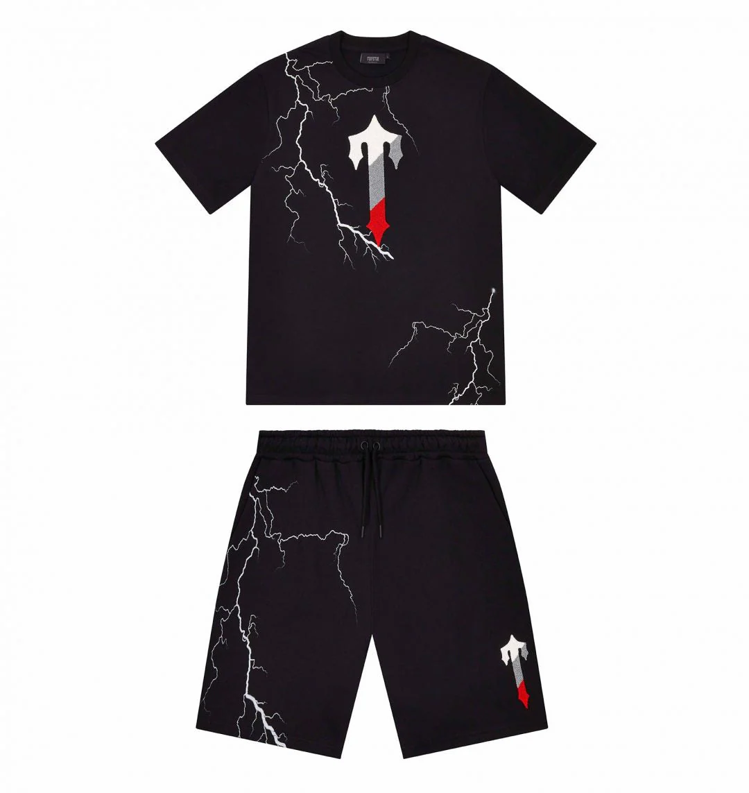 Trapstar London Irongate T Lightning Shorts Set – Black/Infrared Edition