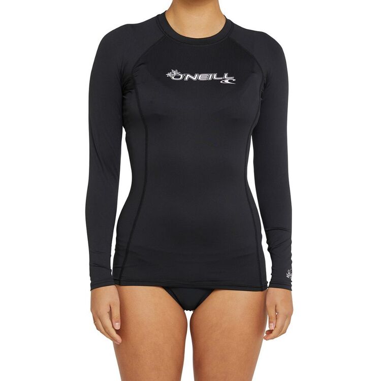 O'Neill Girls Basic 2 Long Sleeve Rash Vest Black