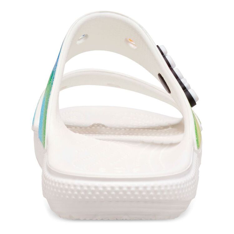Crocs Unisex Classic Spray Dye Sandal White & Multicoloured M9 / W11