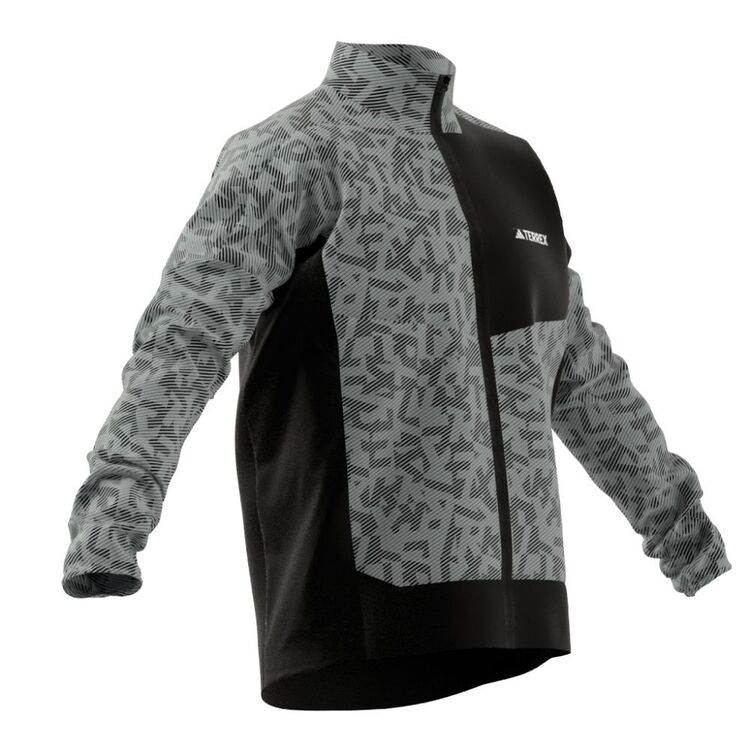 adidas Men's Terrex Run Wind Jacket Silver & Black