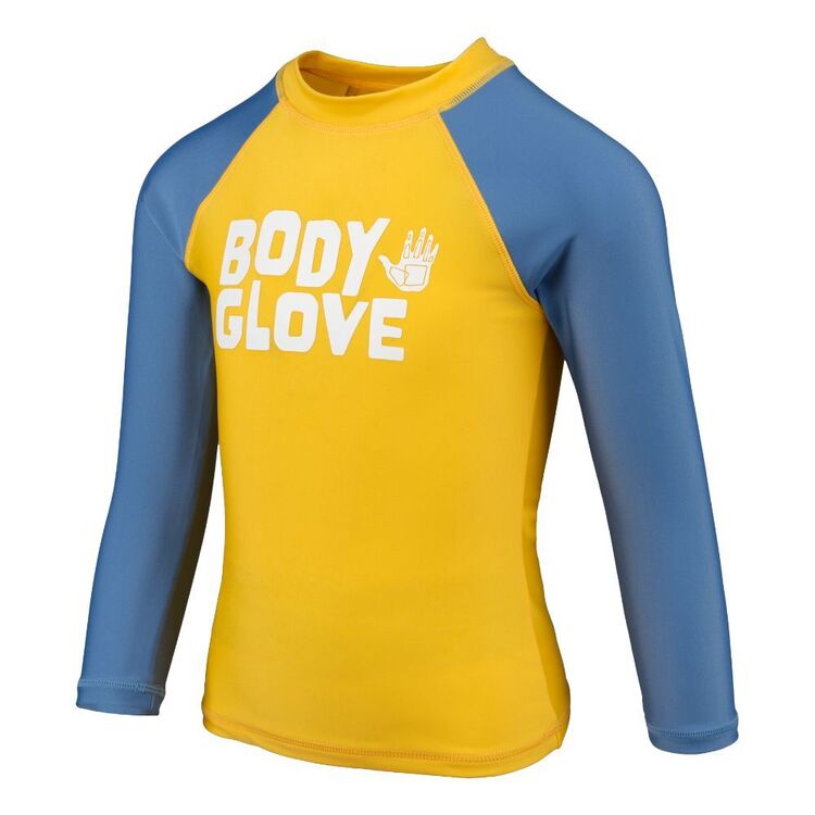 Body Glove Kids Long Sleeve Logo Rash Vest Golden Cob