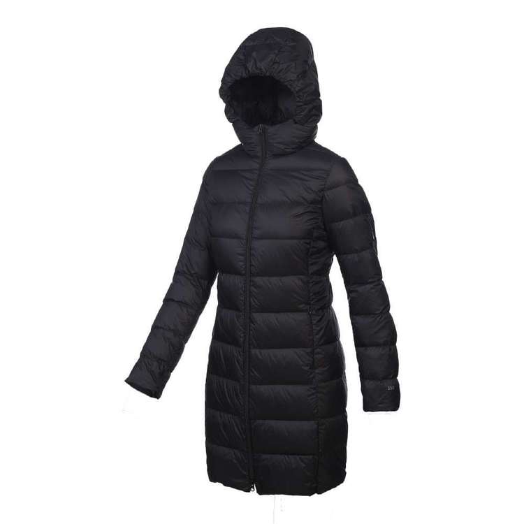 Cape Women's Travel-Lite Long Line Hooded Puffer Jacket Black