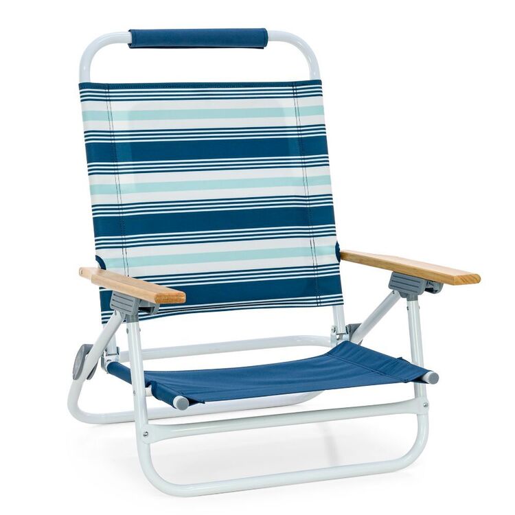 Life! Beach Chair With Table Deluxe Blue