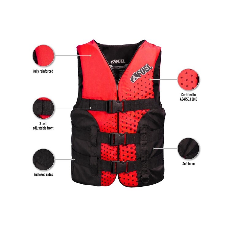 Fuel Adult L50 3 Belt PFD Red