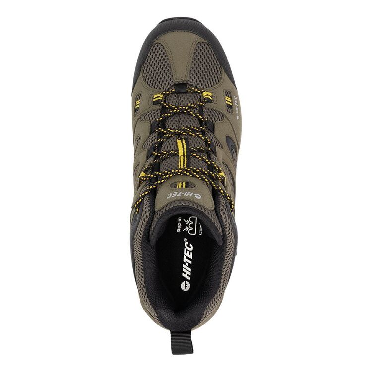 HI-TEC Men's Ravus Vent Lite Mid Waterproof Hiking Boots Smokey Brown & Taupe Gold