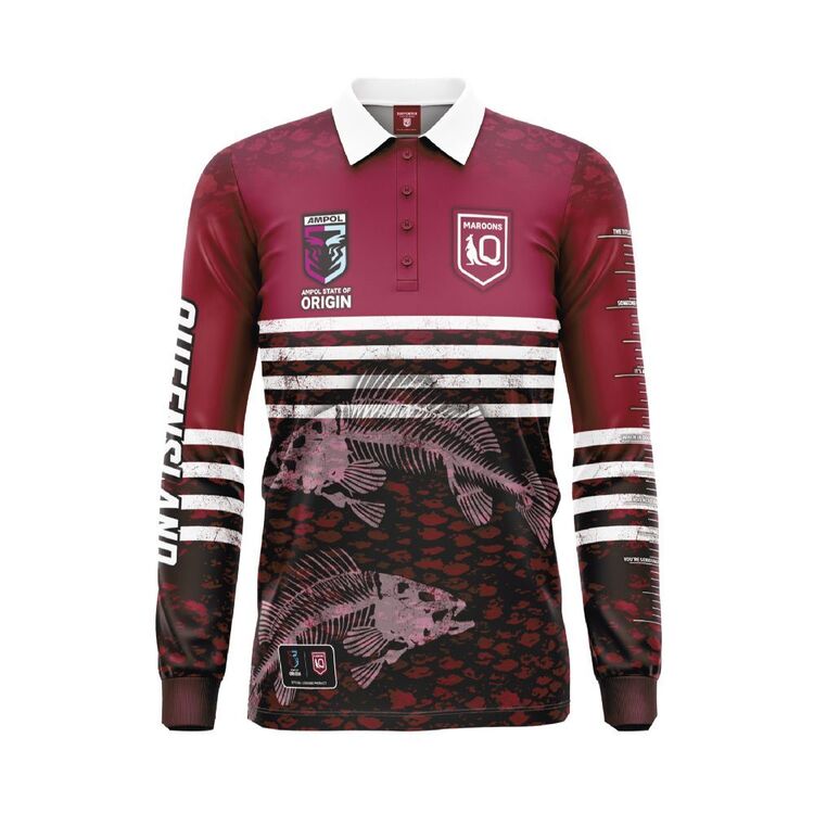 State of Origin 2023 Kids Sublimated Fishing Shirt Maroons State Of Origin Maroons